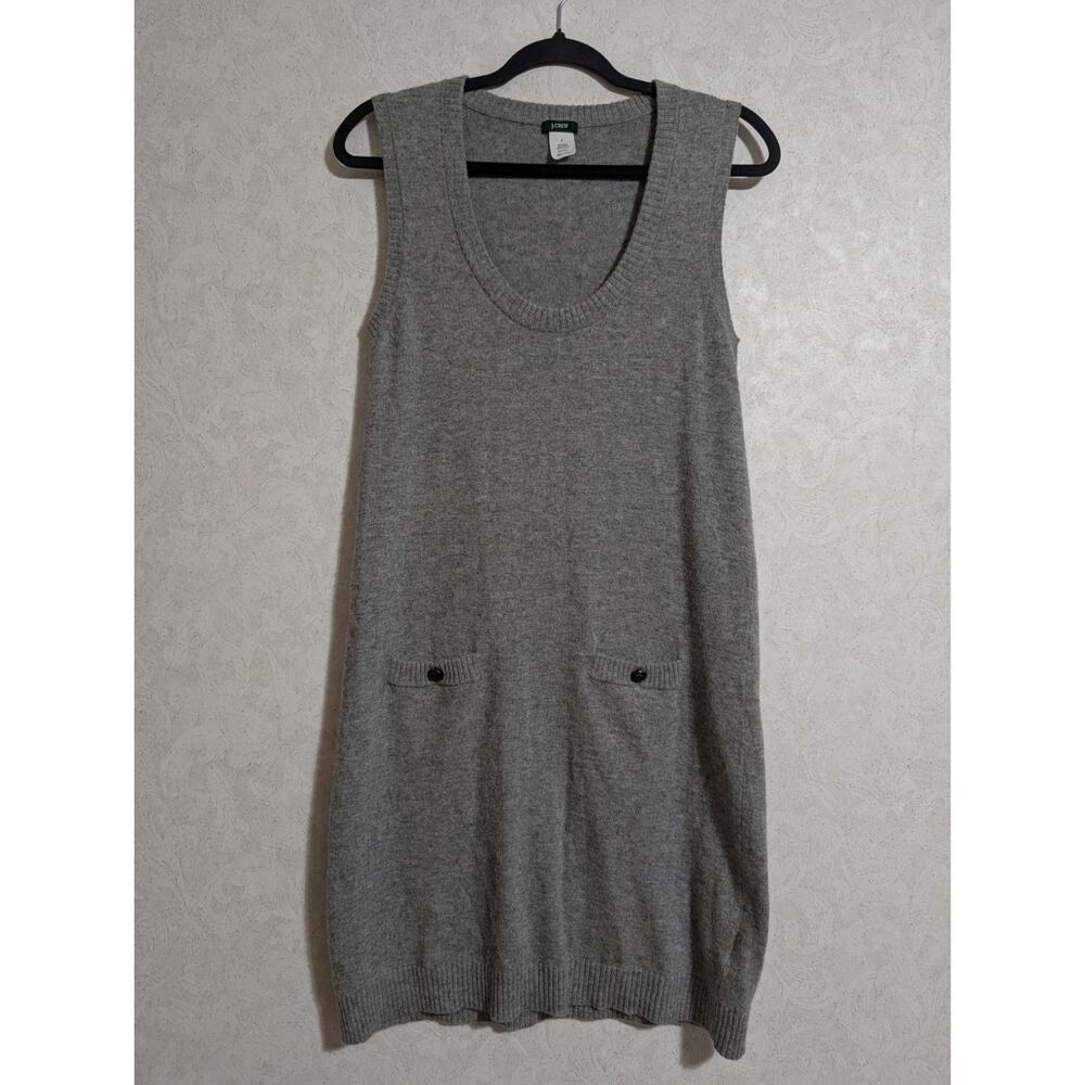 J.Crew Wool Knit Ribbed Sheath Sweater Dress Women's Sz S Sleeveless Round Neck